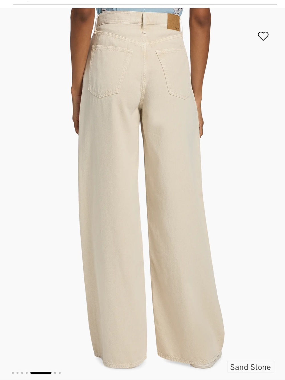 Rag & Bone Wide-Leg Jeans in Ecru - Picture 2 of 12